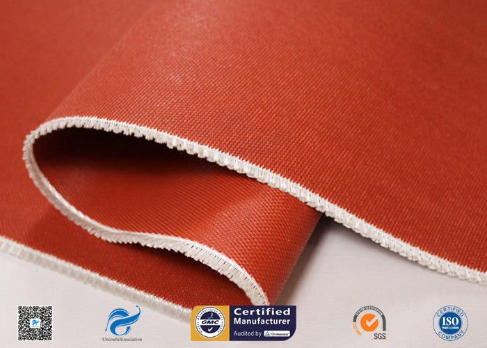 E Glass Fiberglass Fabric Coated With Red Silicone High Temperature Resistance