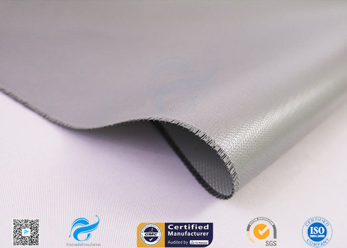 15oz Gary Color 4HS E Glass Silicone Coated Fiberglass Fabric , Silicone Coated Glass Cloth
